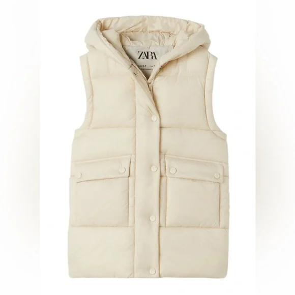 ZARA Extra Long Puffer Vest sz 13 14 fits like 2/4 - Picture 1 of 8